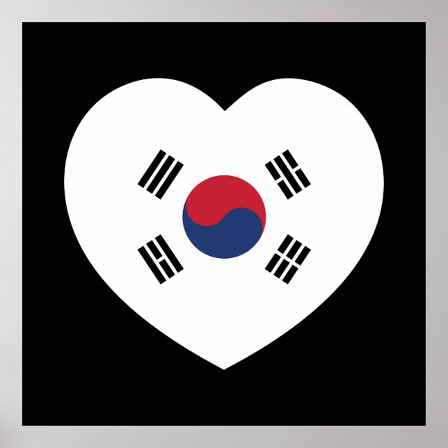 South Korea Flag Heart Poster (Front)