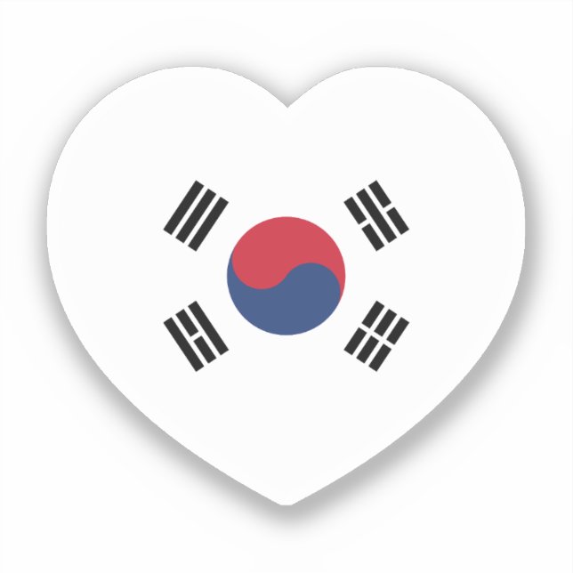 South Korea Flag Heart Sticker (Front)
