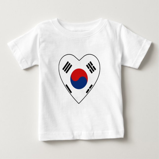 South Korea Flag Heart T-Shirt (Front)