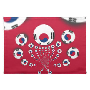 South Korea Flag Kaleidoscope Art Print Cloth Placemat