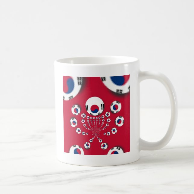 South Korea Flag Kaleidoscope Art Print Coffee Mug (Right)