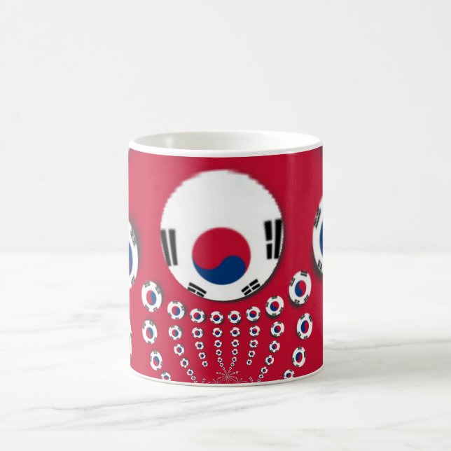 South Korea Flag Kaleidoscope Art Print Coffee Mug (Center)