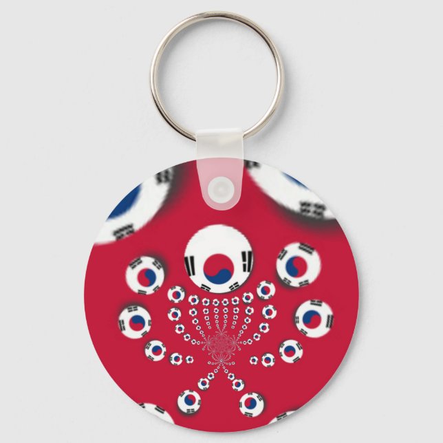 South Korea Flag Kaleidoscope Art Print Keychain (Front)