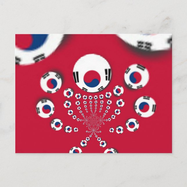 South Korea Flag Kaleidoscope Art Print Postcard (Front)