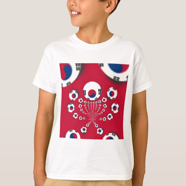 South Korea Flag Kaleidoscope Art Print T-Shirt (Front)