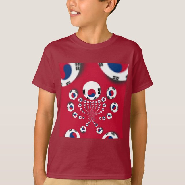 South Korea Flag Kaleidoscope Art Print T-Shirt (Front)