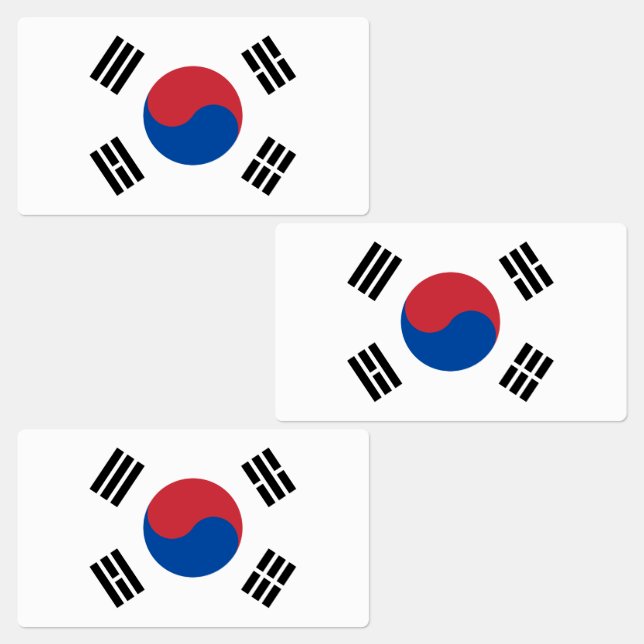 South Korea Flag Labels (Group)