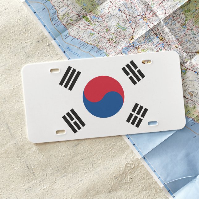 South Korea Flag License Plate (In Situ)