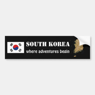 South Korea Flag + Map Bumper Sticker