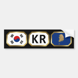 South Korea Flag Map Code Bumper Sticker