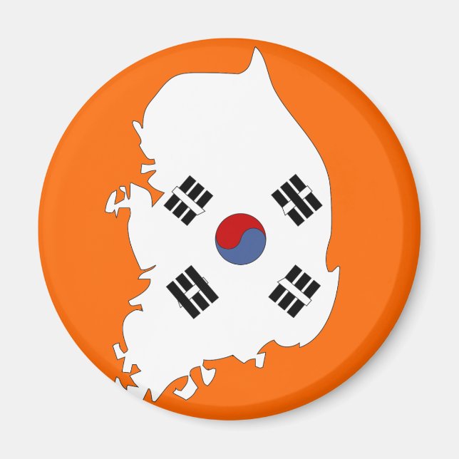 South Korea flag map Magnet (Front)