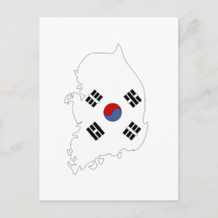 South Korea flag map Postcard