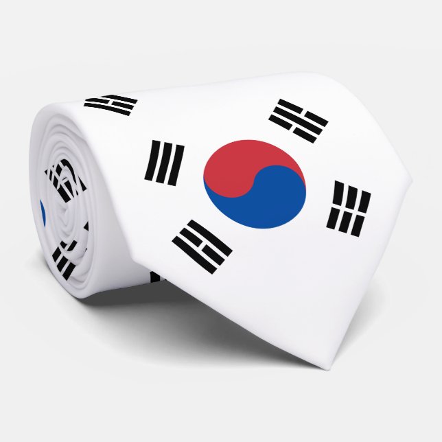 South Korea Flag Neck Tie (Rolled)
