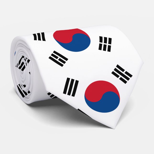 South Korea Flag Neck Tie (Rolled)