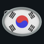 South Korea Flag Oval Belt Buckle<br><div class="desc">Flag of South Korea</div>