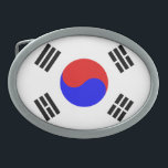 South Korea Flag Oval Belt Buckle<br><div class="desc">Flag of South Korea</div>