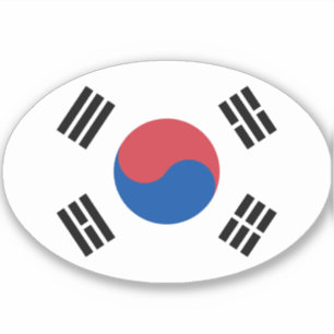 South Korea Flag Oval Sticker