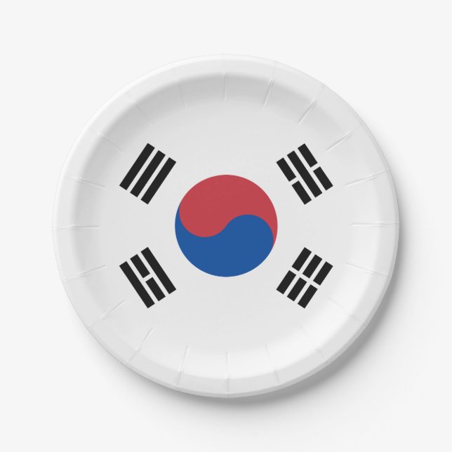 South Korea Flag Paper Plates (Front)