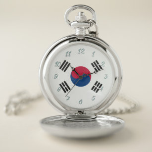 South Korea flag Pocket Watch