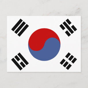 South Korea Flag Postcard