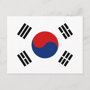 South Korea Flag Postcard