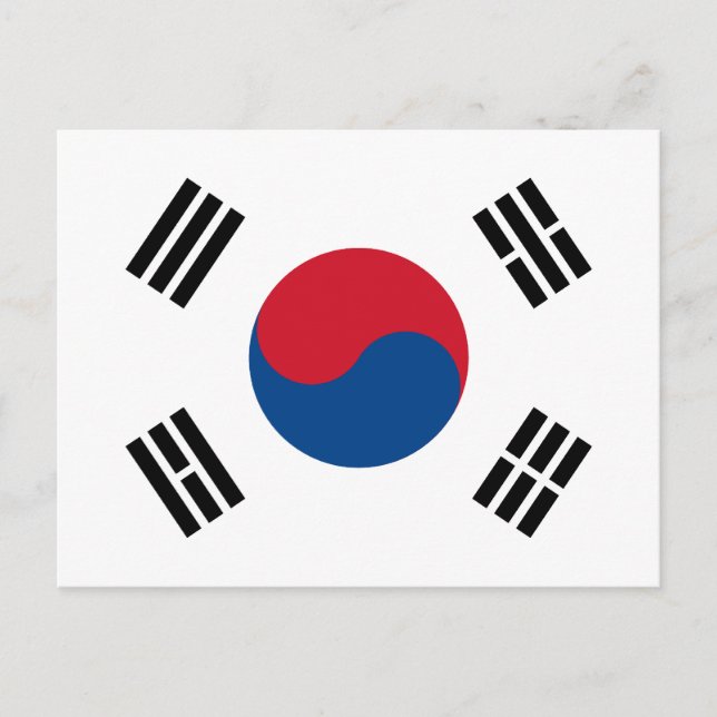 South Korea Flag Postcard (Front)