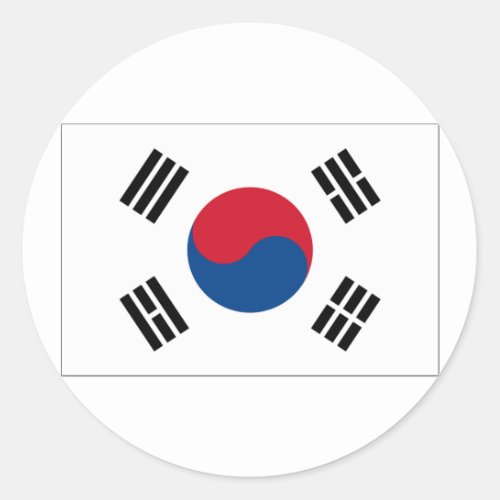 South Korea Flag Products Classic Round Sticker