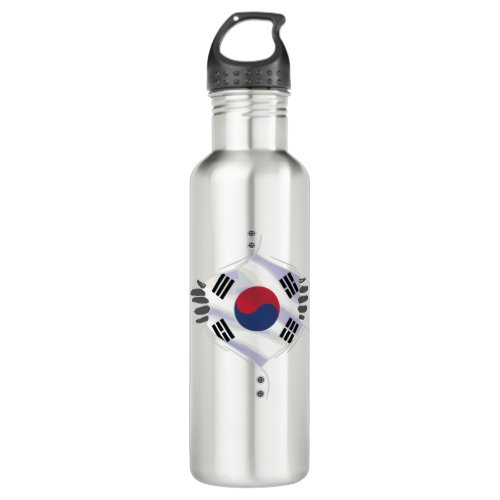 South korea flag proud stainless steel water bottle
