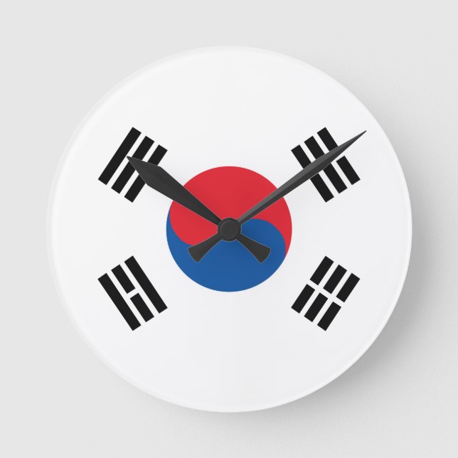 South Korea Flag Round Clock (Front)