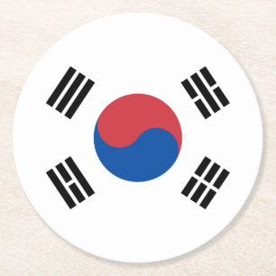 South Korea Flag Round Paper Coaster