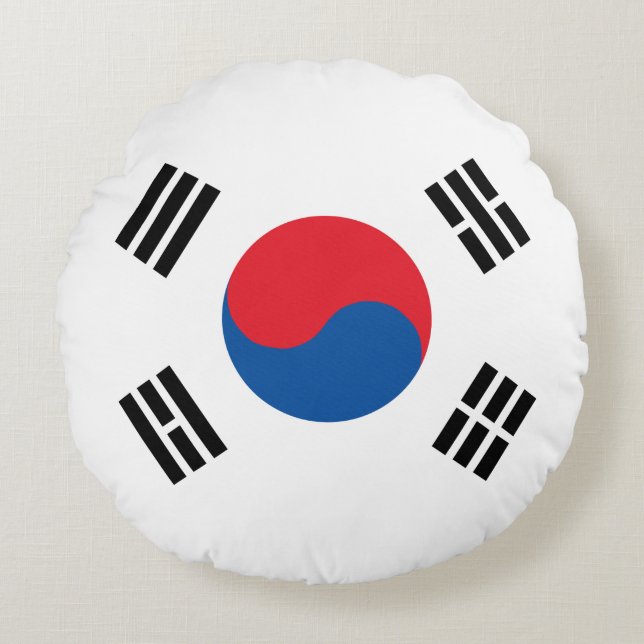 South Korea Flag Round Pillow (Front)