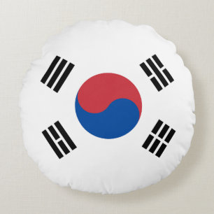 South Korea Flag Round Pillow