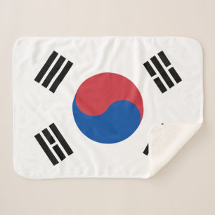 South Korea Flag Sherpa Blanket