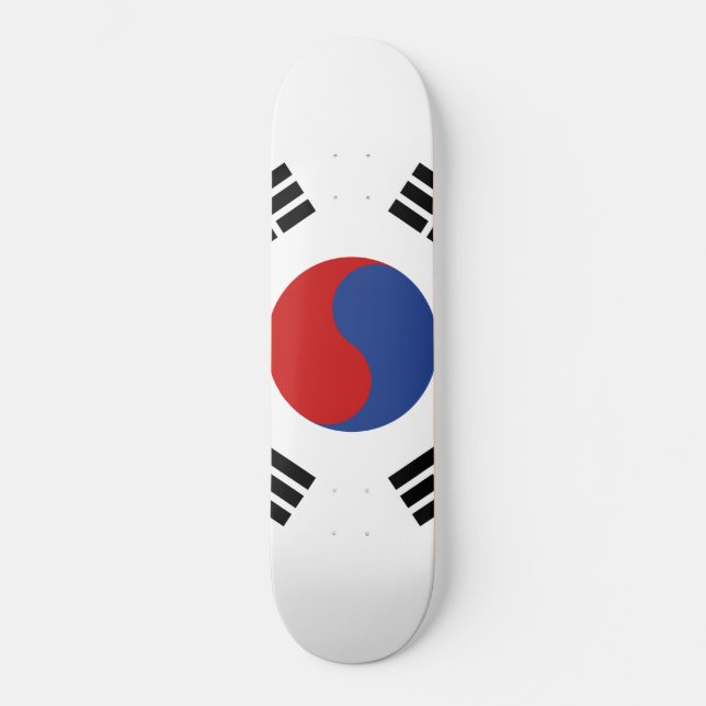 South Korea Flag Skateboard Deck (Front)