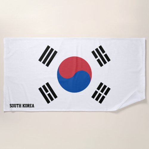 South Korea Flag Splendid Patriotic Beach Towel