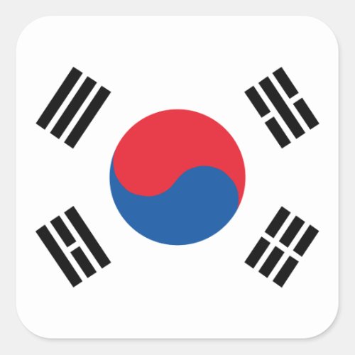 South Korea Flag Square Sticker
