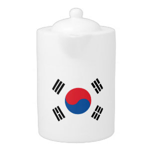 South Korea Flag Stainless Teapot