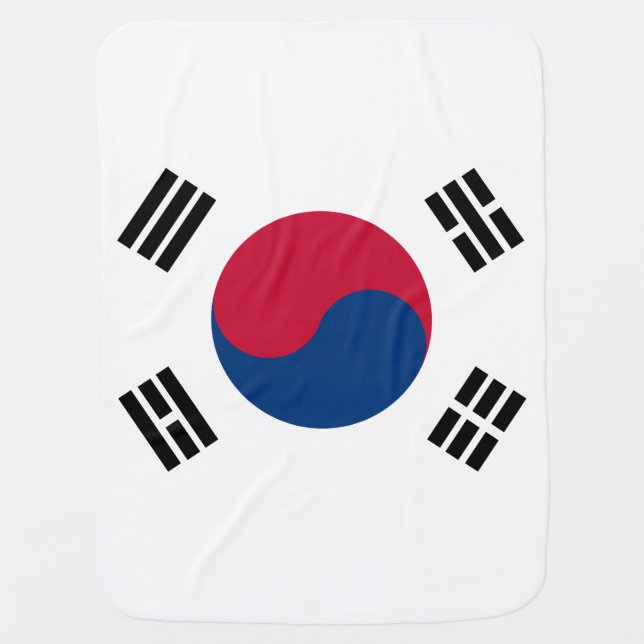 South Korea Flag Swaddle Blanket (Front)