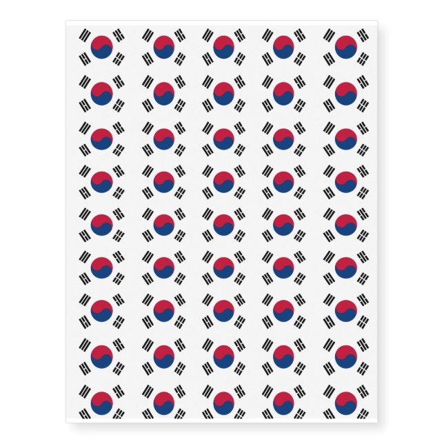 South Korea flag Temporary Tattoos (Front)