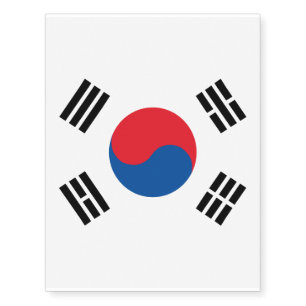 South Korea Flag Temporary Tattoos