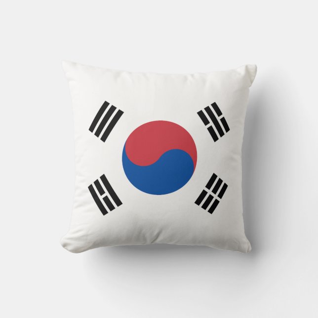 South Korea Flag Throw Pillow (Front)