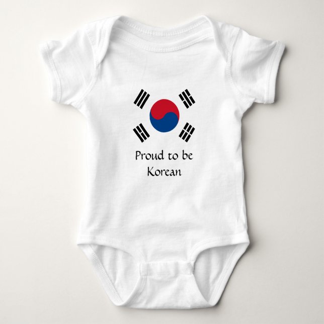 South Korea flag - Yin Yang Baby Bodysuit (Front)