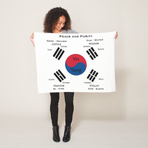 South Korea flag _ Yin Yang Fleece Blanket