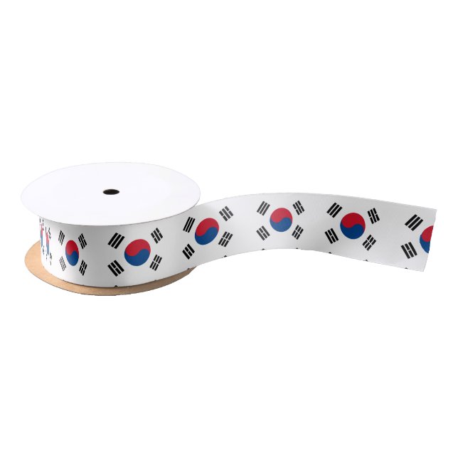 South Korea flag - Yin Yang Satin Ribbon (Spool)