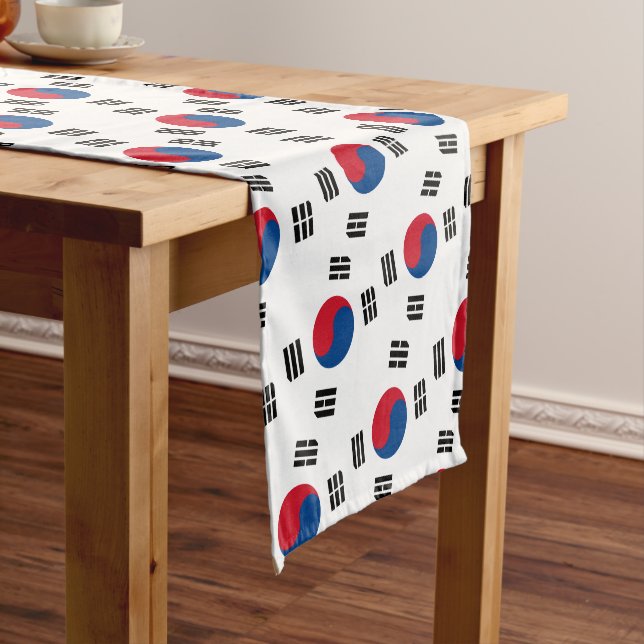 South Korea flag - Yin Yang Short Table Runner (In Situ)