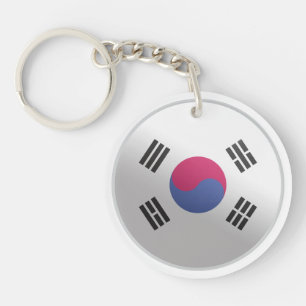 South Korea Glossy Circle Flag Keychain