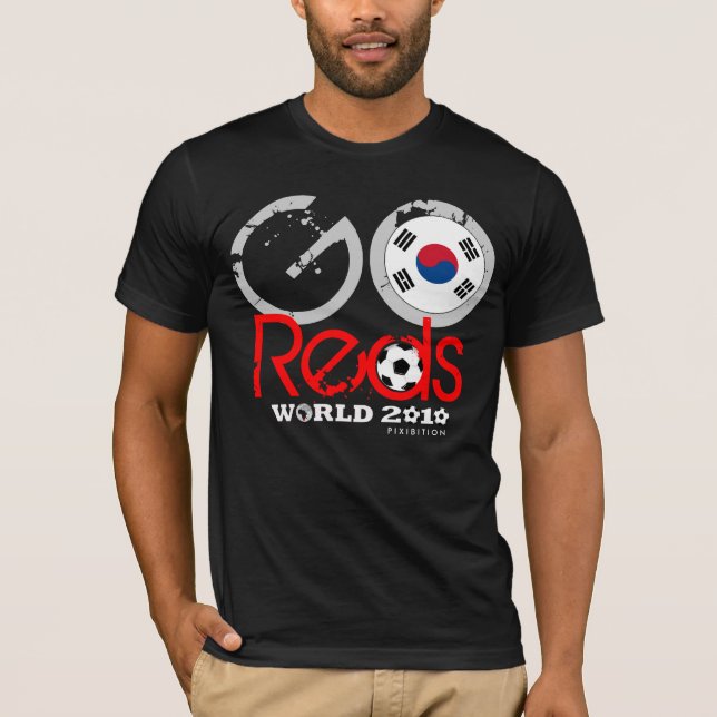 South Korea Go Reds World Cup Black T-Shirt (Front)