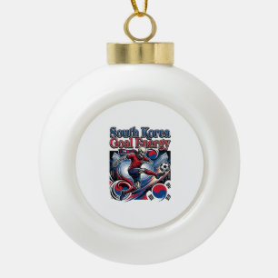 South Korea Goal Energy Skeleton Striker Nations B Ceramic Ball Christmas Ornament