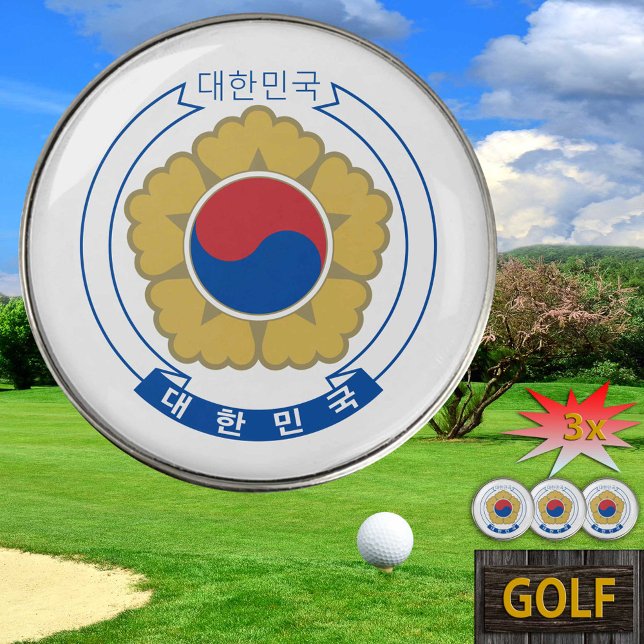 South Korea golfing, Korean Flag /Golf Ball Marker (Creator Uploaded)