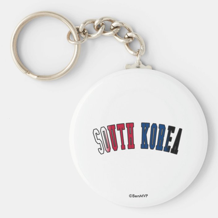South Korea in National Flag Colors Key Chain